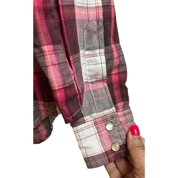 Wrancher by Wrangler Women's Pearl Snap Button Up Shirt Medium - Picture 6 of 9